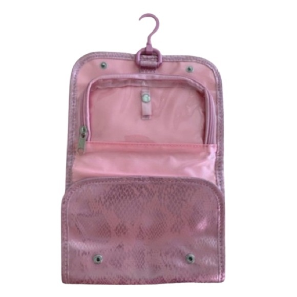 MALLY Cosmetic Case Limited Edition With Hanger Pink Python Print Women’s GUC - Picture 6 of 16